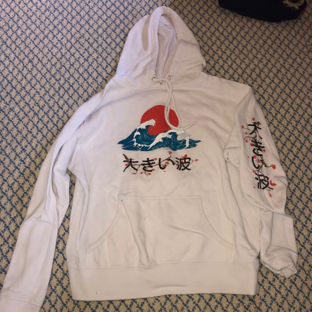 White Great Wave Hoodie